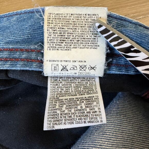 Diesel Button Fly Blue Denim Jeans Size 34 Bootcut Wide Leg Designer Classic - Picture 13 of 13